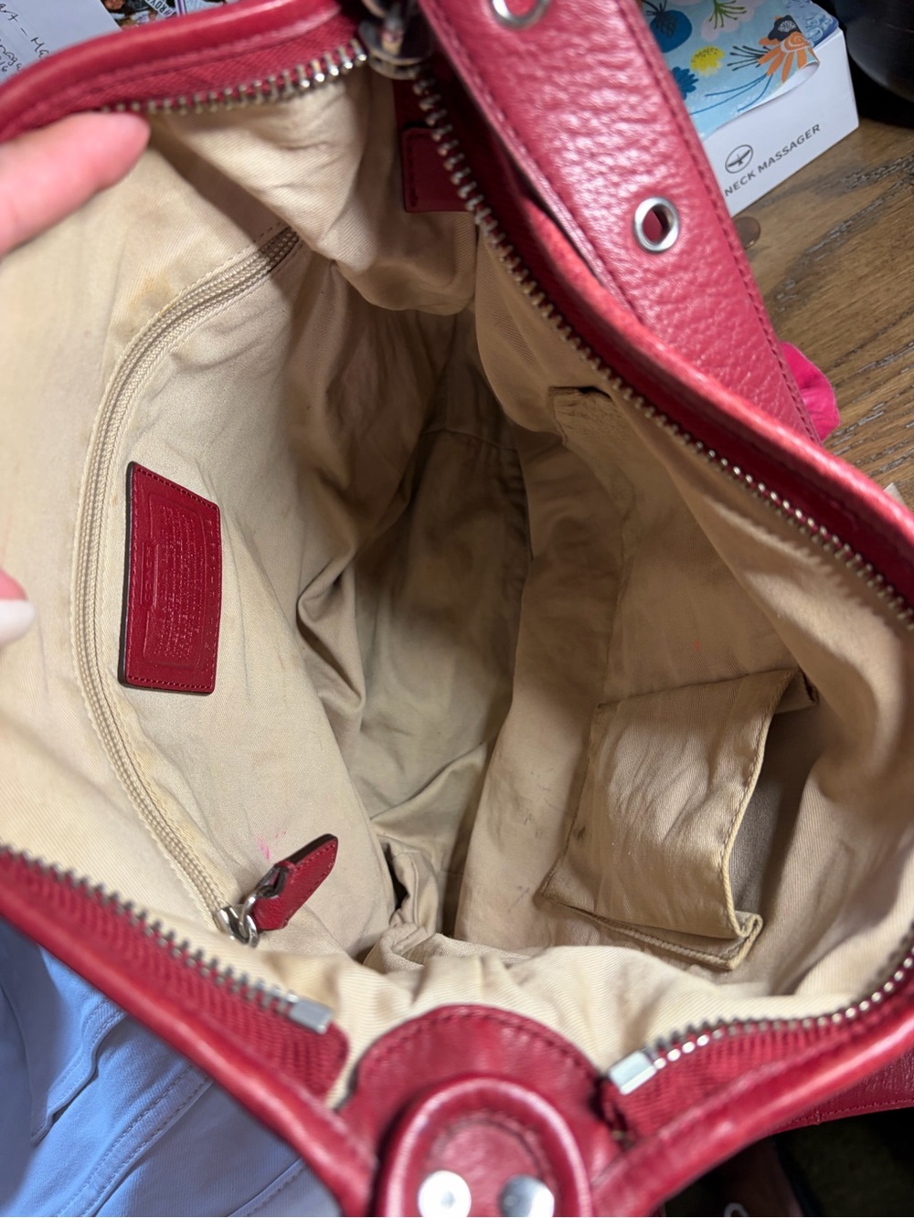 Coach Pebble Leather Shoulder Bag in Burgundy - Picture 3 of 3